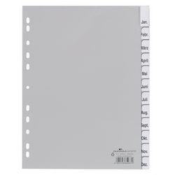 Trwałe zakładki miesięczne 6410 12 zakładek 11 otworów, szare