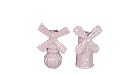 Pomysły 4 pory roku wazon wiatrak 10,5x6,5xh15,5cm 2 tyłki delikatny róż
