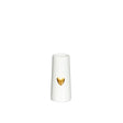 Ideas 4 seasons vaas wit met goudenhart ø6 h.13 cm keramiek