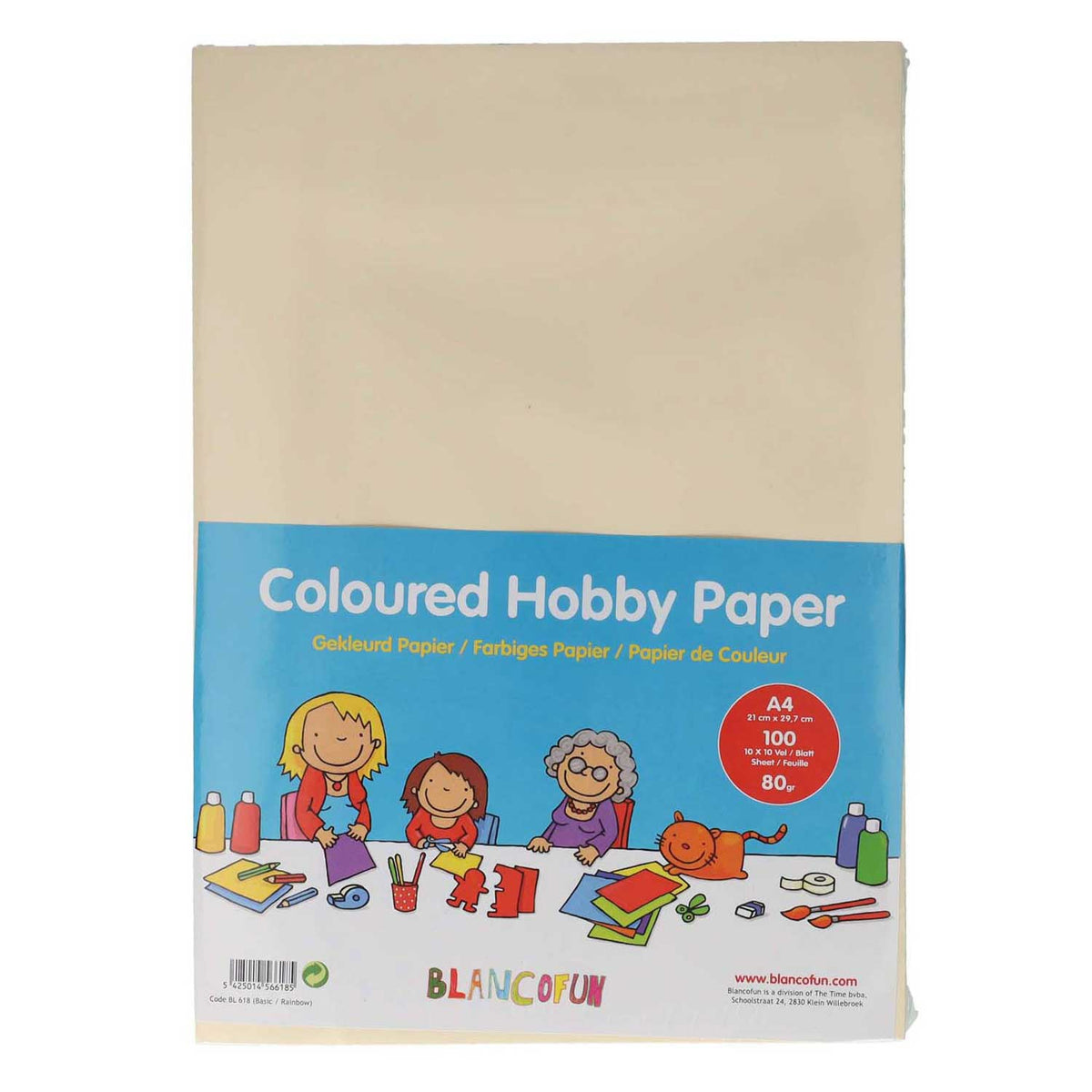 Papier hobbystyczny kolorowy a4, 80 gramów, 100 ark