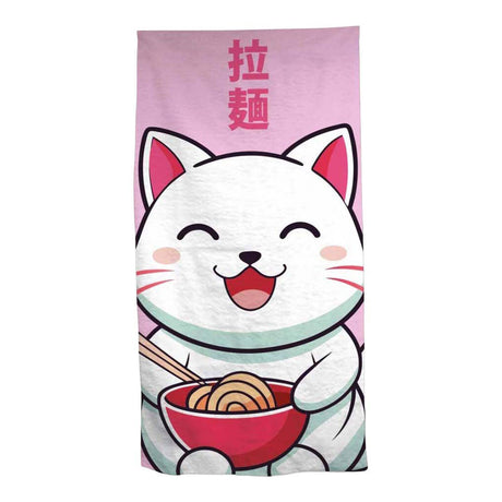 Ręcznik plażowy z kotem kawaii - 70x140 cm