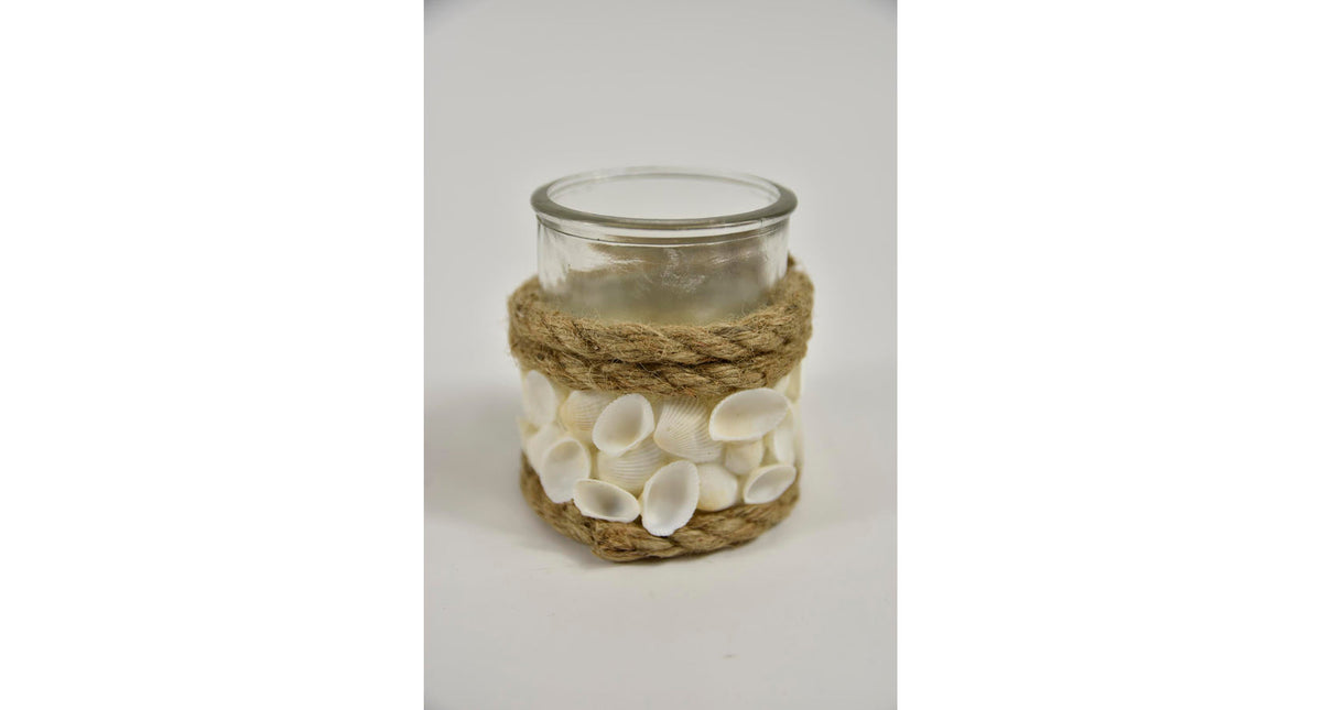 Tealight holder shells d12 h10cm natural