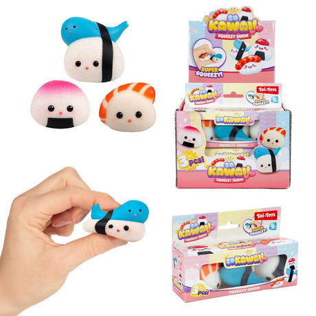 Toi toys toi-toys knijpfiguren -squeezy sushi- 5,5cm 3st