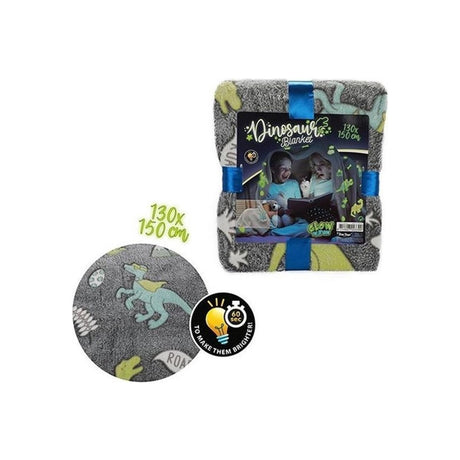 Toi-toys Gwiazdkowe zabawki świecące w ciemności Kocyk dinozaur 150x130 cm