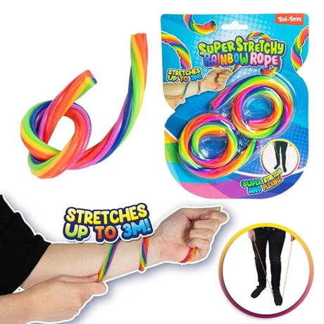 Toi-toys toi zabawki super rozciągliwa lina tęczowa blister zawierający 2 sztuki