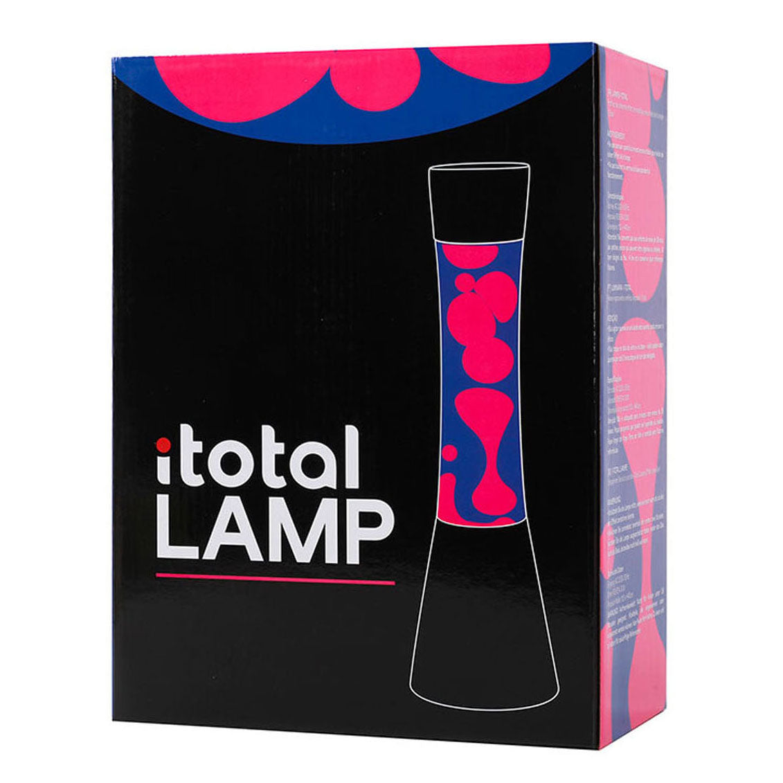 Lampa lawowa I-total - lampa lawowa - lampa nastrojowa - 40x11 cm - szkło aluminiowe - 30w - fioletowy z różową lawą - czarny - xl2347