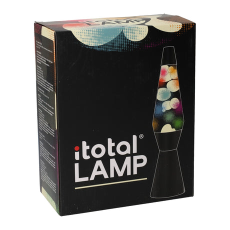Lampa lawowa I-total - lampa lawowa - lampa nastrojowa - 40x11 cm - szkło aluminiowe - 30w - przezroczyste z kolorową lawą - czarny - xl2340