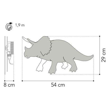 Od Tjalle i Jaspera - kinkiet dinozaura Triceratops - drewno