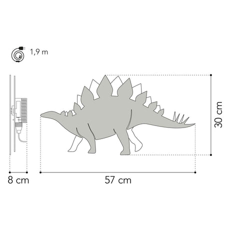 Od Tjalle i Jaspera - kinkiet dinozaur Stegozaur - drewno