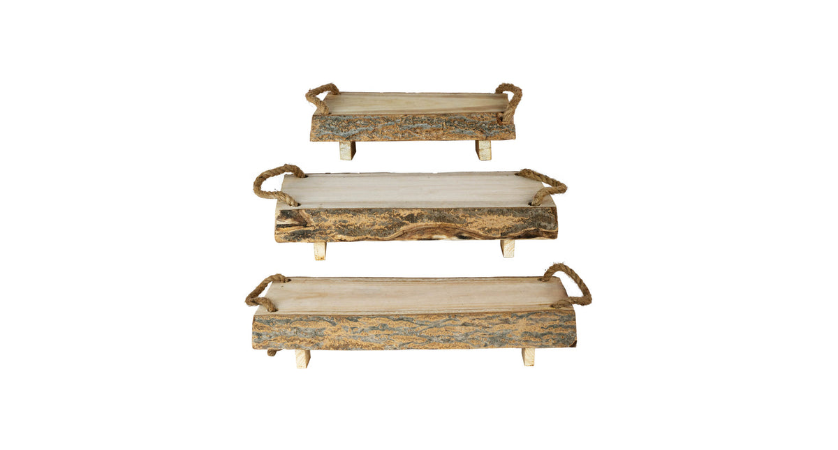 S 3 wooden base 30-40-50x25x7cm natural