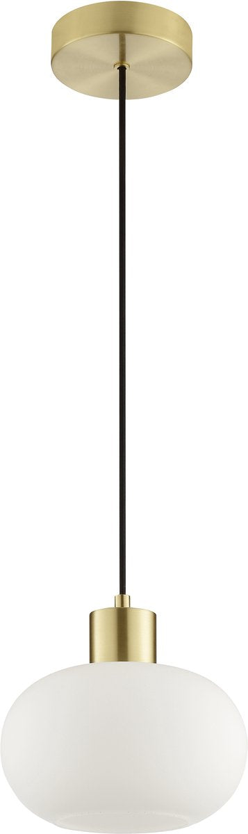 Brilliant Fanny - lampa wisząca - ø 22 cm - e27 max 1x20w - mosiądz szczotkowany biały