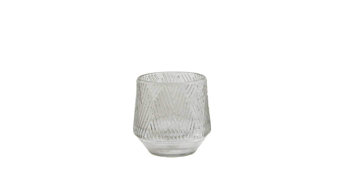 Tealight holder tinco glass d8 h8cm grey