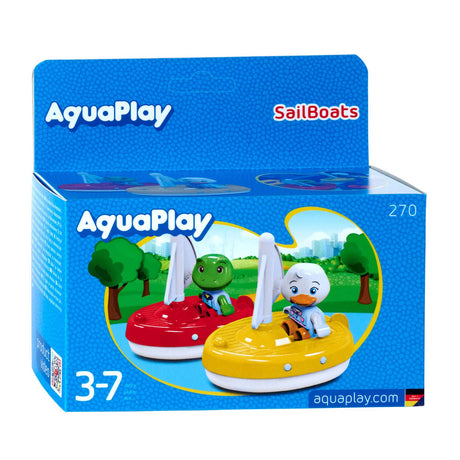 Aquaplay duży - - 2 żaglówki + 2 figurki - akcesoria do torów wodnych