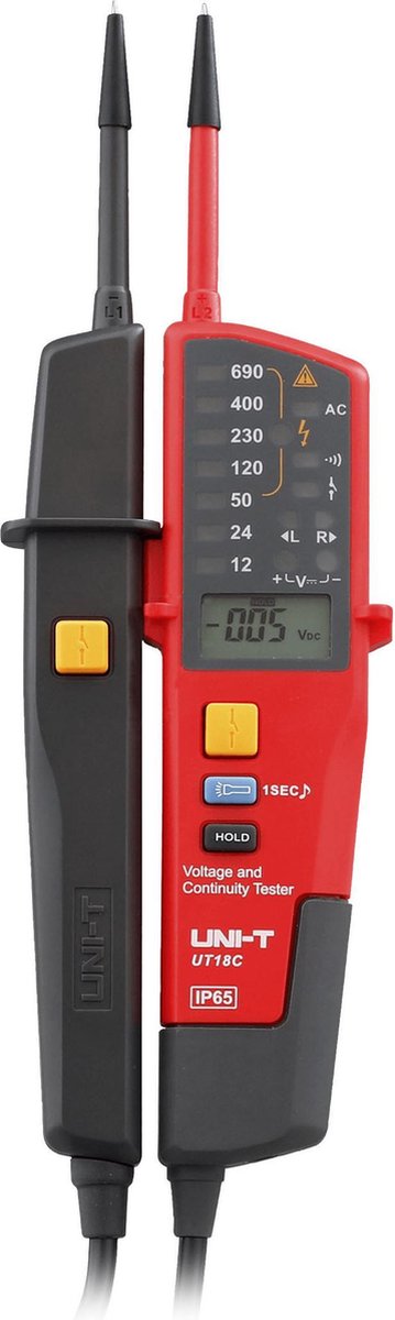 Tester napięcia i ciągłości obwodu Uni-t UT18c ip65 kat. iv 600v