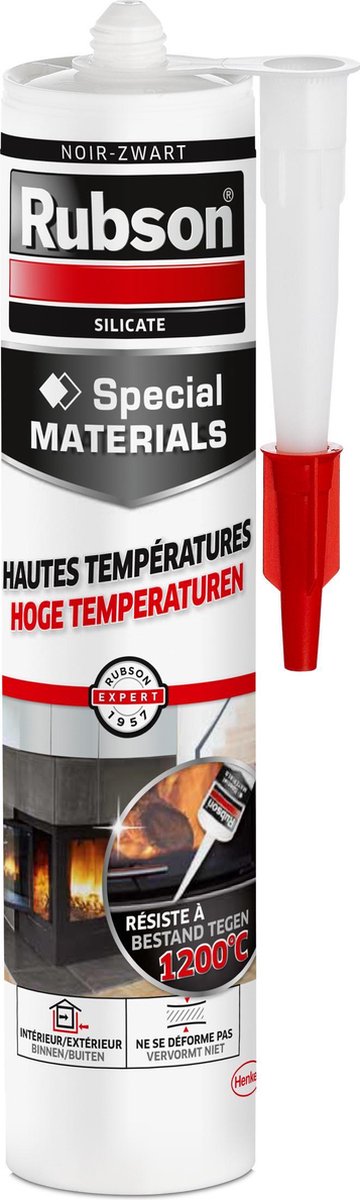 Zestaw konstrukcyjny Rubson do wysokich temperatur, czarny, 280 ml | odporny na wysokie temperatury | idealny do zastosowań odpornych na wysoką temperaturę | mocny i trwały