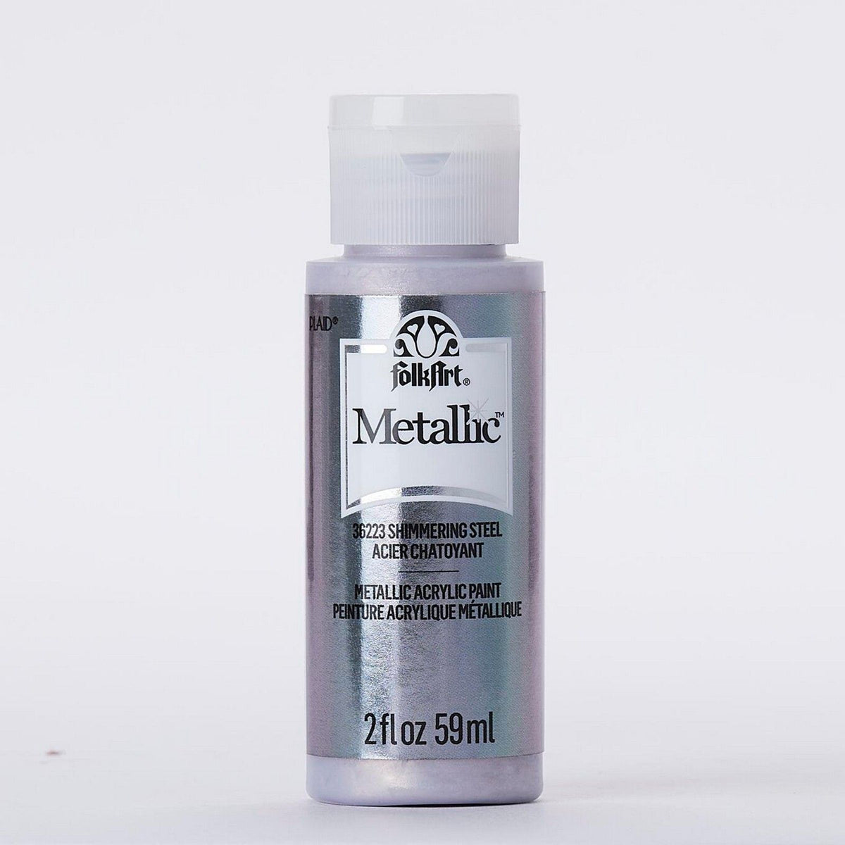 Folkart • metaliczna farba akrylowa błyszcząca stal 59ml