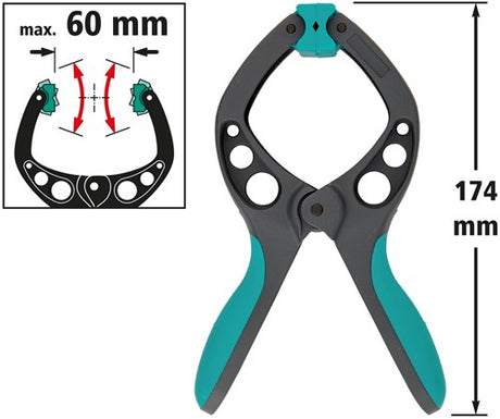 Wolfcraft - zacisk sprężynowy pro 60 mm - zacisk żaglowy - zacisk rynkowy - bardzo mocny - zaciski żaglowe - 3631000