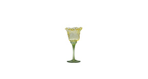 Tealight holder flor d9 h20cm yellow