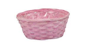 Pc. bamboo basket l. pink ø 20x9 cm