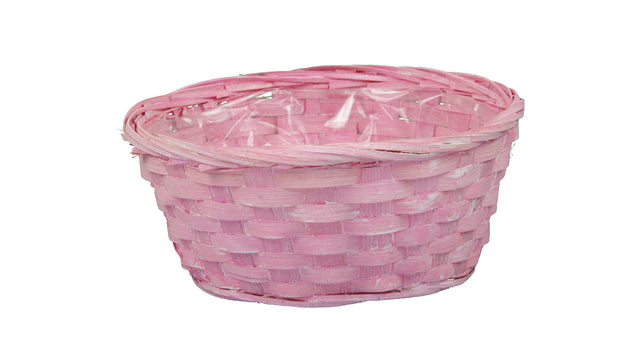 Pc. bamboo basket l. pink ø 20x9 cm