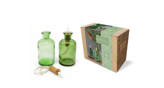 With love, giftbox riga 2 fles met led-lont groen
