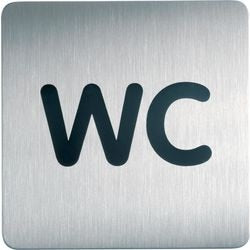 Tablica informacyjna z obrazkiem togram toaletowy trwała samoprzylepna aluminiowa 15x15