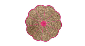 Placemat flower d38cm fuchsia