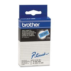 Brother tc-501 - 12mm - czarny na niebieskim dla pt-8e pt-2000 pt-3000 pt-5000