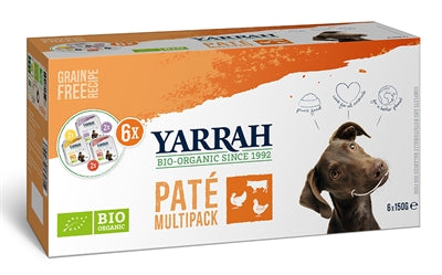 Yarrah Organic Dog Multipack Pate Turkey Chicken Wołowina