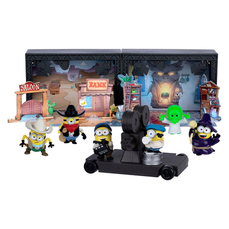Łoś zabawkowy minionki potwory - duże studio z 2 studiami filmowymi - m.in. 6 figurek stworów