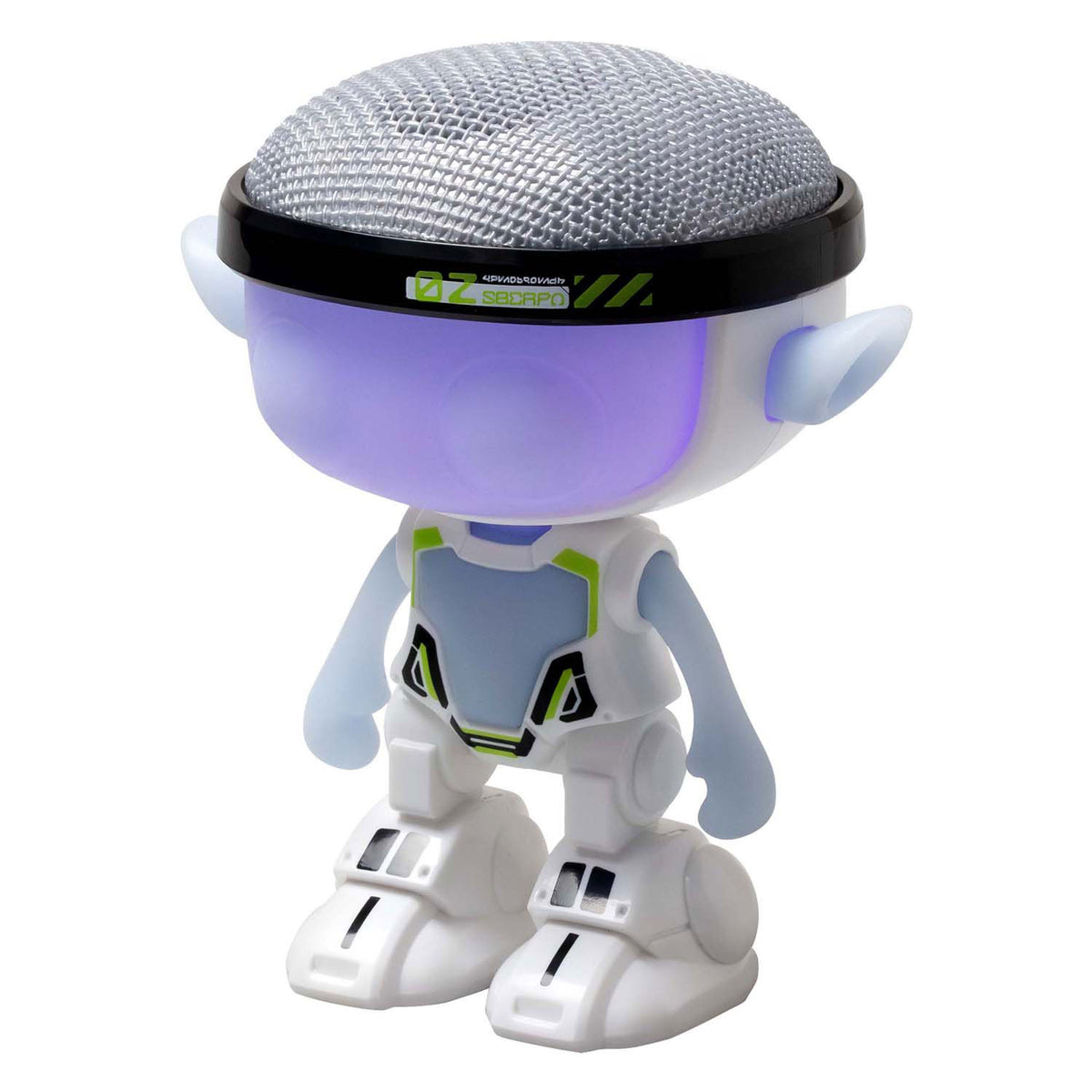 Mówiący robot Talkimon o srebrzystej barwie