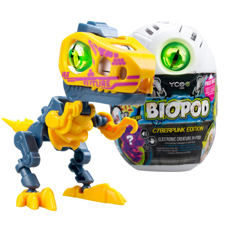 Srebrny biopod, pojedynczy cyberpunkowy dinozaur