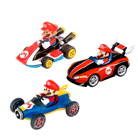 Samochody wyścigowe Carrera Super Mario typu pull back, 3 szt.
