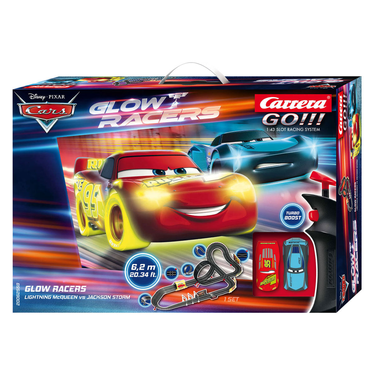 Carrera Go !!! Racebaan Disney Glow Racers