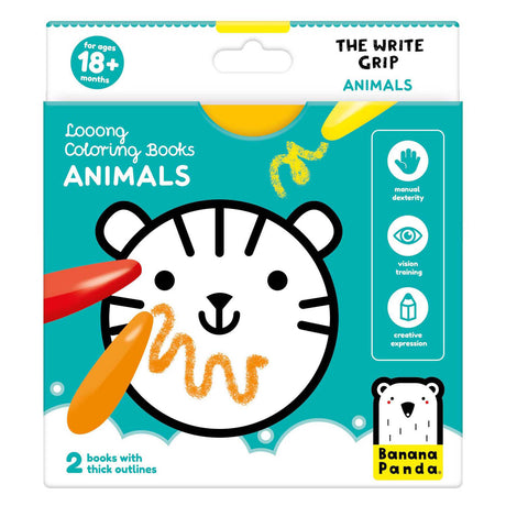 Panda bananowa - kolorowanka do pisania zwierząt