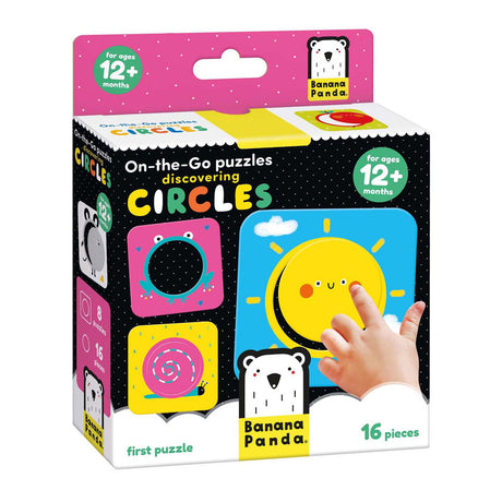 Panda bananowa - puzzle w podróży odkrywaj kółka - 16 szt.