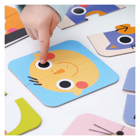 Puzzle z pandą bananową w ruchu, połówki twarzy od 15 m.