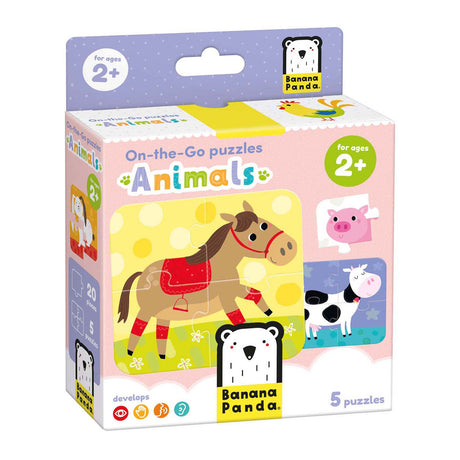 Panda bananowa - zwierzęta puzzle w ruchu - 5 puzzli
