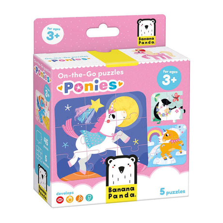 Panda bananowa - kucyki-puzzle w podróży - 16 szt.
