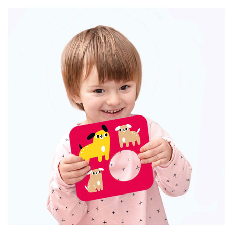 Panda bananowa - puzzle o wysokim kontraście, znajdź to samo - 8 elementów.