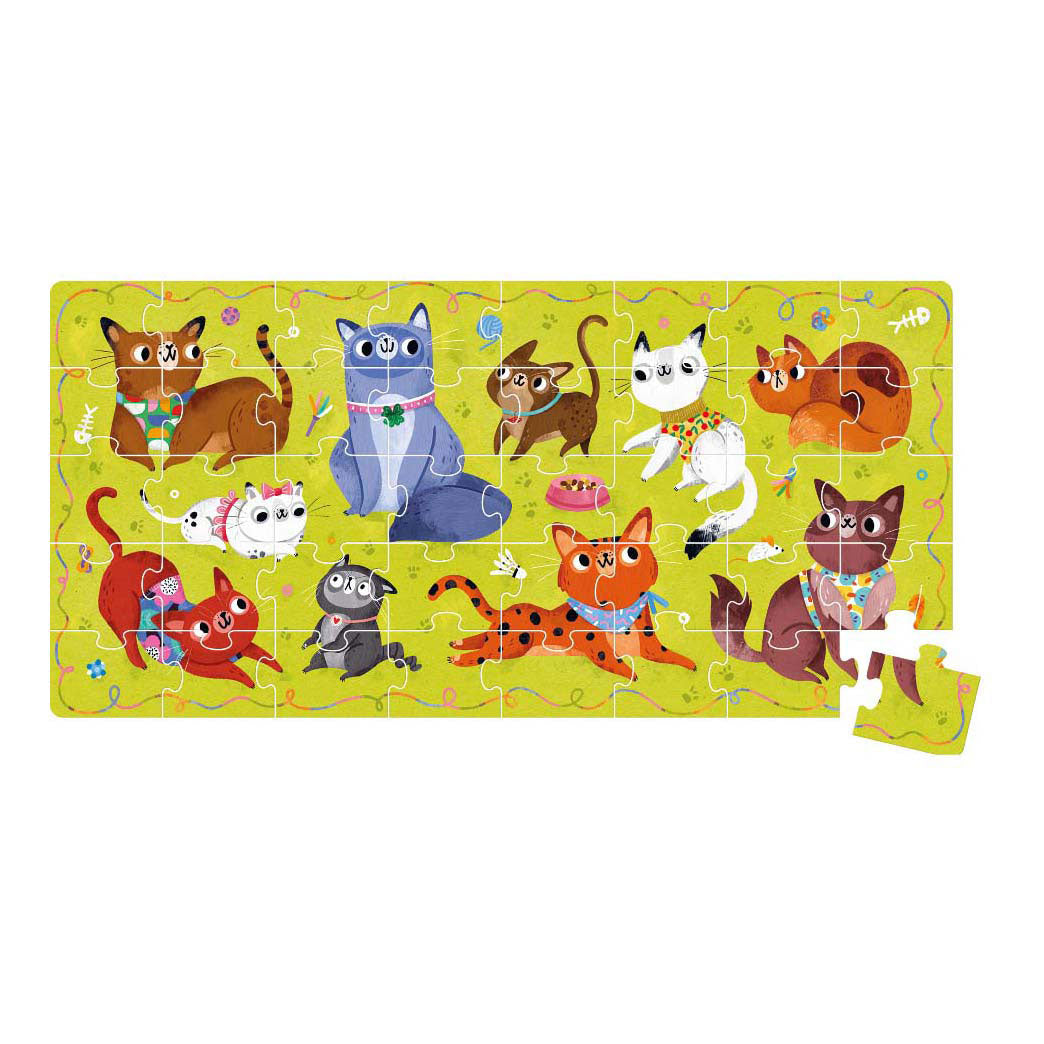 Puzzle Panda Bananowa - Kocham koty - 60 elementów.