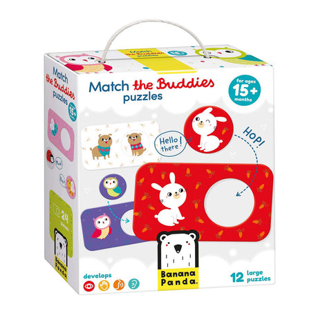 Panda bananowa - puzzle Znajdź tych samych przyjaciół - 12 szt.