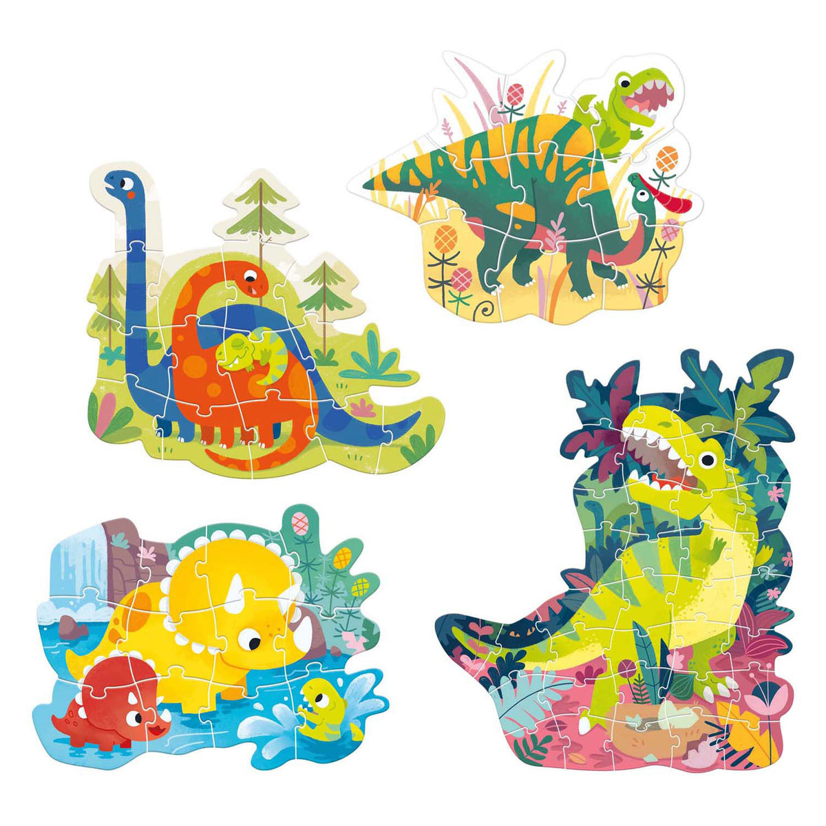Puzzle dinozaurów z pandą bananową