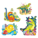 Puzzle dinozaurów z pandą bananową