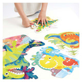 Puzzle dinozaurów z pandą bananową