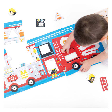Panda bananowa - dopasuj puzzle do wozu strażackiego - 23 szt.
