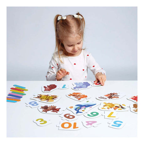 Panda bananowa - puzzle z numerkami - 20 sztuk.
