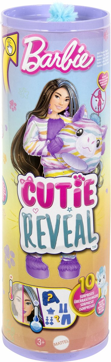 Śliczna Barbie ujawnia kolorowe marzenie - lalka - zebra