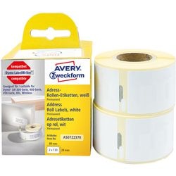 Etykiety adresowe Avery as0722370 trwałe białe