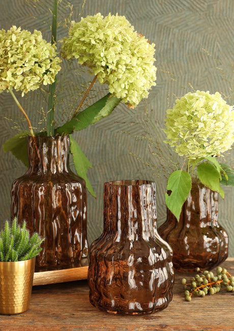 Ideas 4 seasons vaas morgan glas ø14 h.24 cm bruin